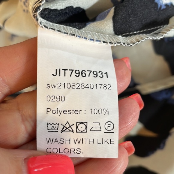 SHEIN all over print long FULL skirt dress criss cross open back DEEP V front 10 - Picture 15 of 15